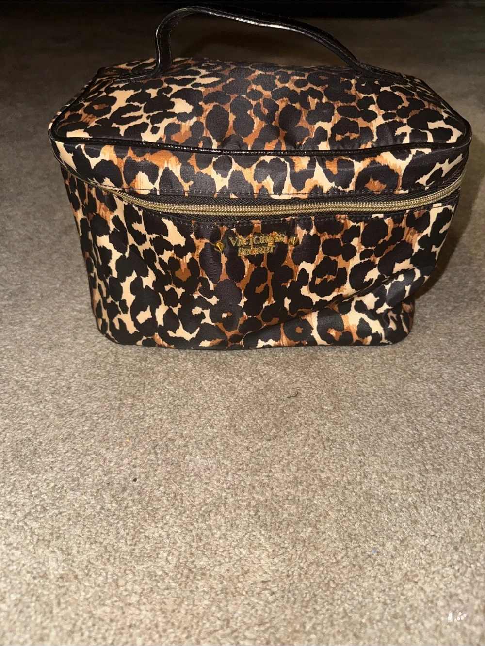 Victoria's Secret Leopard Print Cosmetic Case - Brown/Tan/Black